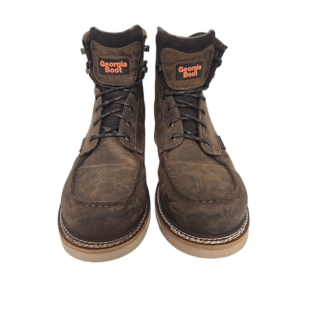 Georgia Men's GB00592 6" Waterproof Wedge Composite Toe Boot Brown Size 12M - Picture 6 of 8